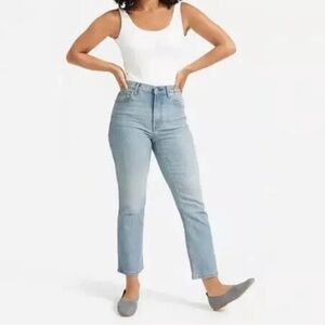 Everlane The Cheeky Crop Bootcut Jean Stretch Light Wash Sunbleached Blue Sz 26